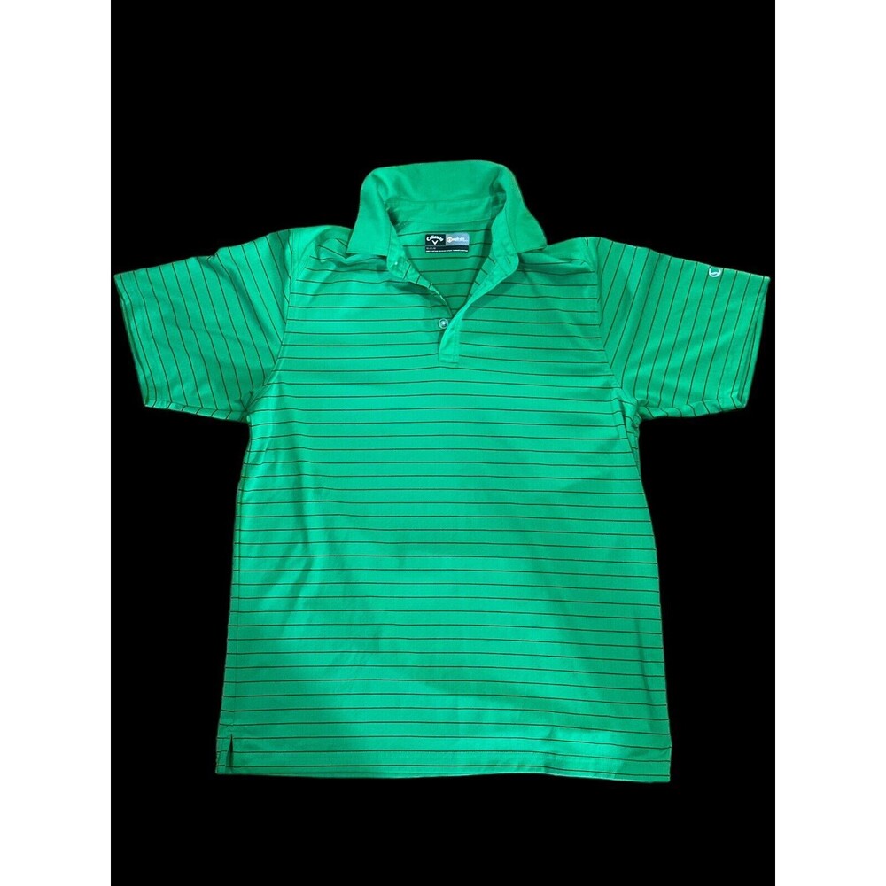 Callaway Opti Dri Golf Polo Shirt Short Sleeved Green‎ Blue Striped Men’s Medium